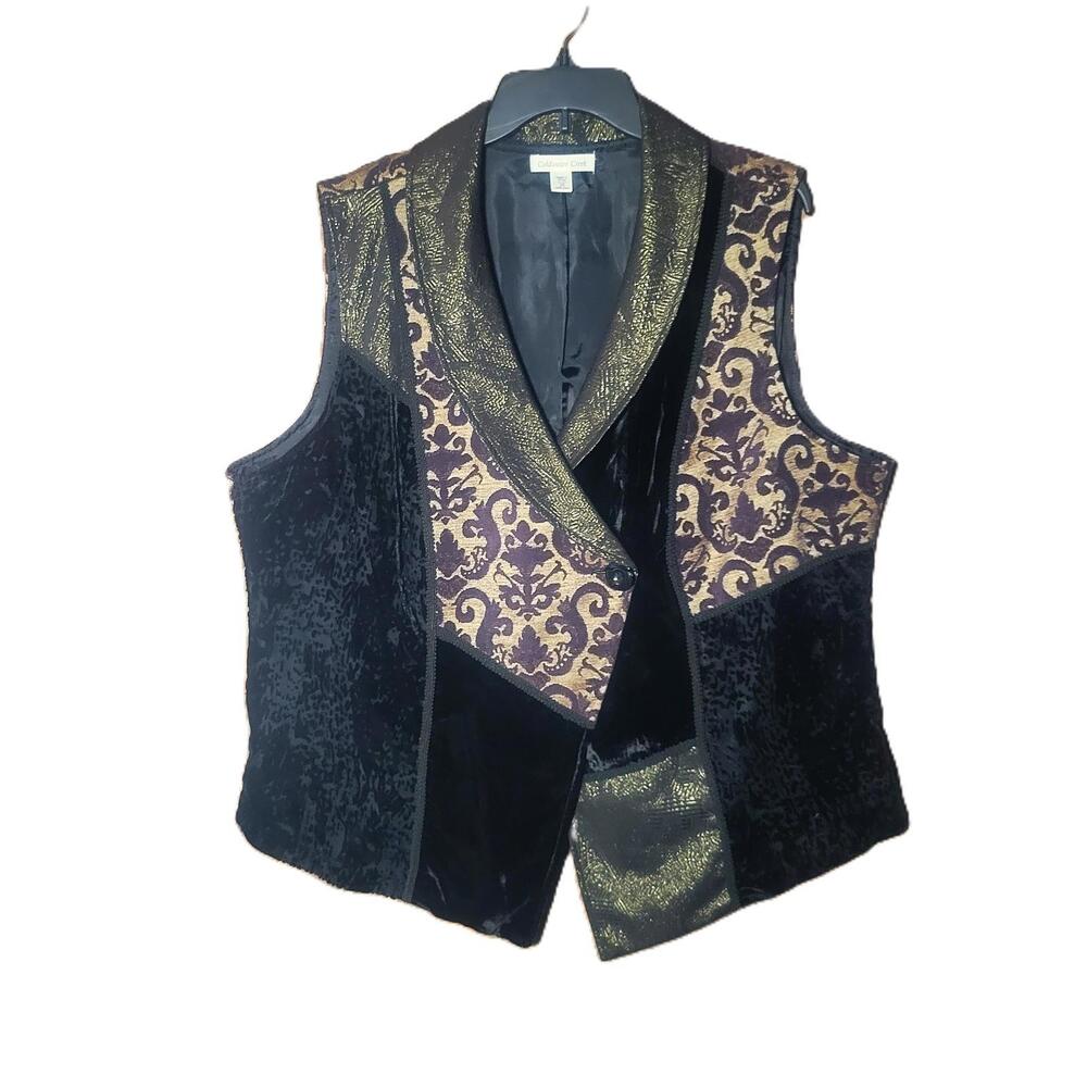 Coldwater Creek Phoebe Brocade Velvet Patchwork Vest - Size 2X (20W-22W) - Picture 4 of 9